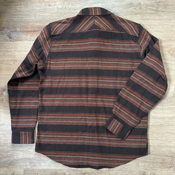 Lands End Blake Shelton Heavyweight Button Up Cotton Striped Western Size M - Picture 2 of 8